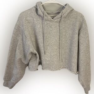 Gray Cropped Hoodie